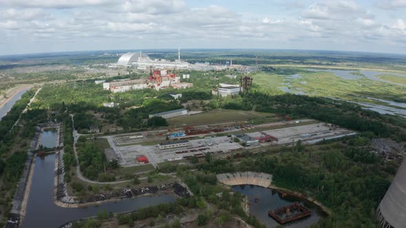 Drone Shot of Chernobyl Nuclear Power Plant