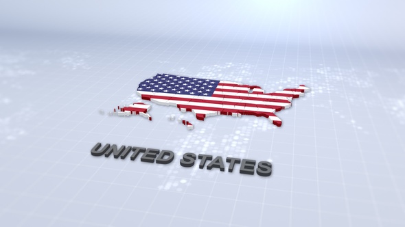 USA Map With Flag