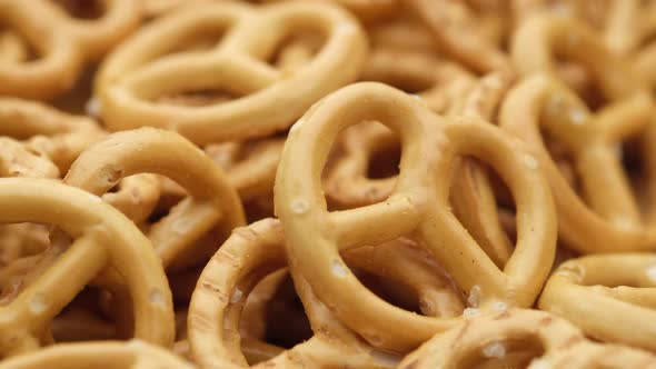 cookie cracker pretzel salted, top view