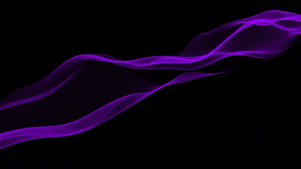 Purple Color Digital Particle Line Wave Animation