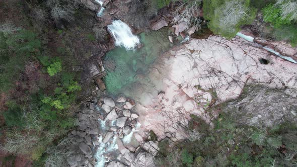 River Rapids in the Mountains, Aerial Flying, Nature, Amazing Landscape