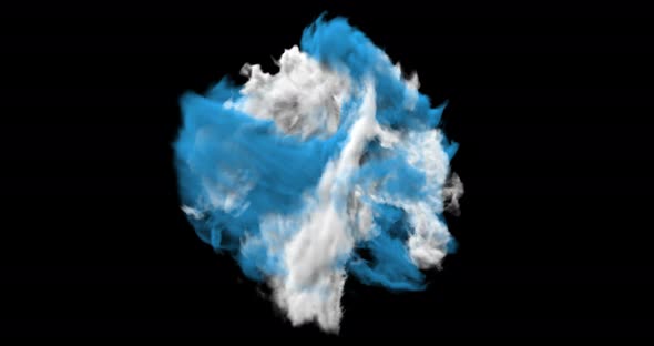 Isolated abstract smoke with turbulent motion loop with alpha alt