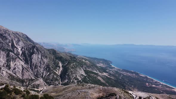 Road in the Mountains on the Llogara Pass in Albania