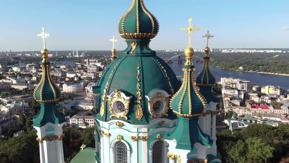 Aerial View of Kyiv St. Andrew's Church. Ukraine