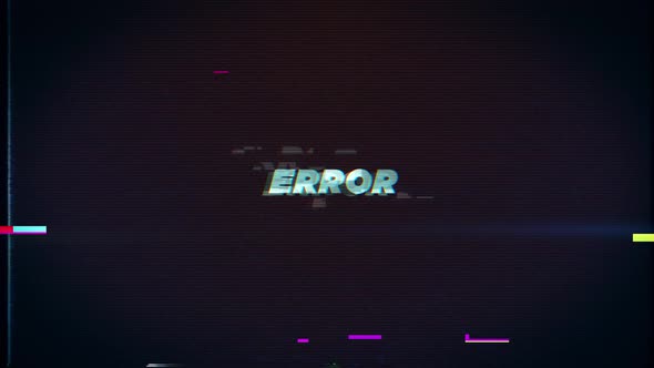 ERROR text glitch effects concept for video games screen