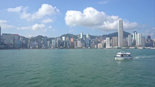 Beautiful building and architecture around Hong kong city skyline