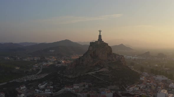 View of Christ of Monteagudo Taken From a Drone Aerial Viewpoint