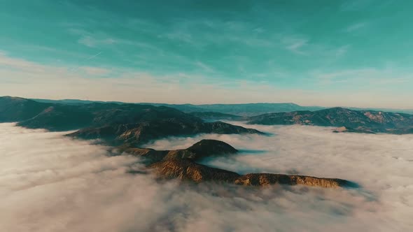 360 degree fog view with drone