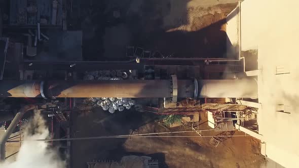 Aerial view of rotary kiln at a cement plant 04
