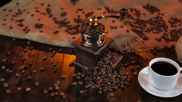 Ceramic Coffee Maker on a Table with Cup of Coffee