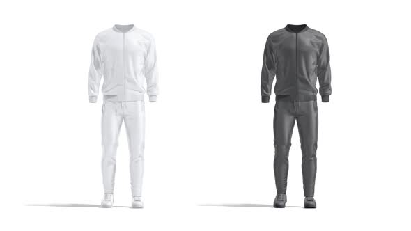 Blank black and sport tracksuit, looped rotation