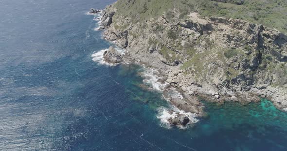 Aerial View of Iles d'Hyeres French Island on a Sunny Beautiful Day