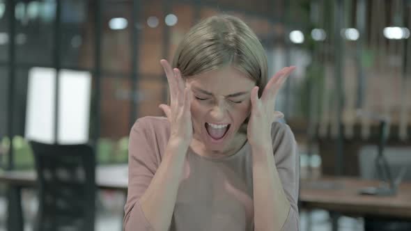 Portrait Shoot of Upset Woman Shouting so Loud