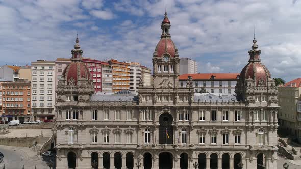 Aerial Drone Footage of Coruna Spain