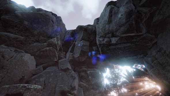 Sun Light Inside Mysterious Cave alt