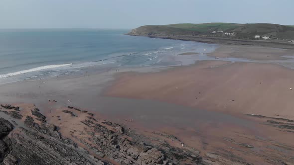 Aerial View Croyde Beach North Devon Colour Graded