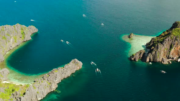 Seascape with Tropical Islands El Nido, Palawan, Philippines