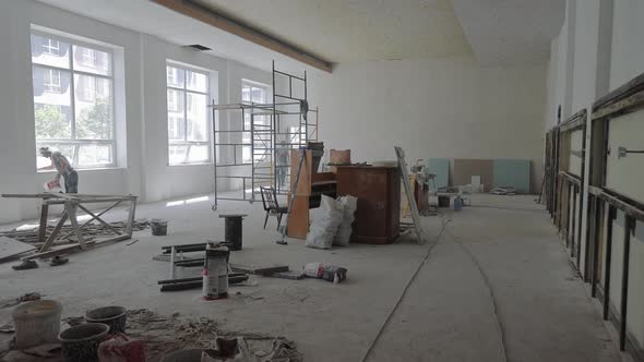 Repair and Construction Work in a Large Room