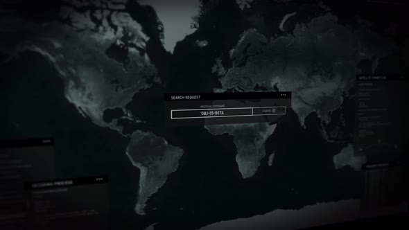 Entering login information, searching for criminal activity in the world. UI