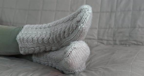 Cozy time in winter socks.