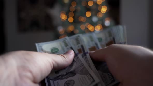 Closeup Hands Currency Counting Dollars