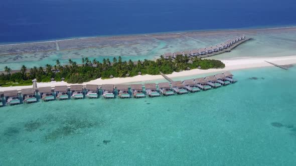 Aerial abstract of tourist beach time by clear water and sand background