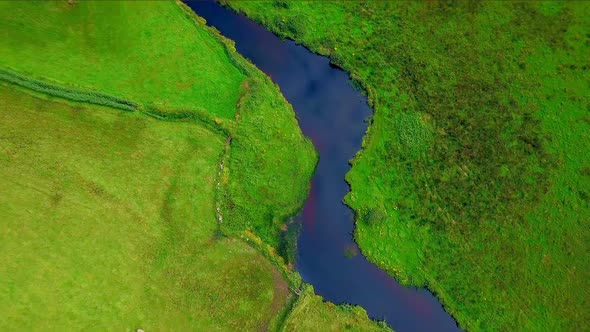 Aerial view of a river and landscape