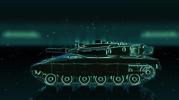 Futuristic Tank animation rotate 2K