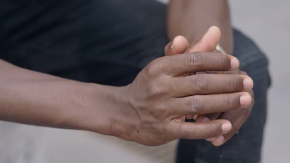 young African black man in prayer. Faith, hope, God