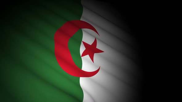 Algeria Flag Blowing in Wind