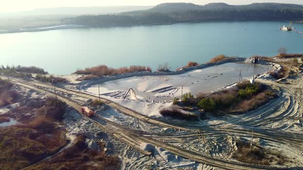 Sand Quarry Lake Forest Aerial View