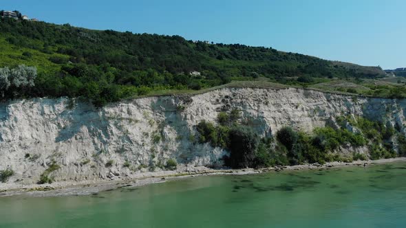 Dense Foliage On White Hills At The Coast Of Black Sea In Balchik, Southern Dobruja, Bulgaria. wide