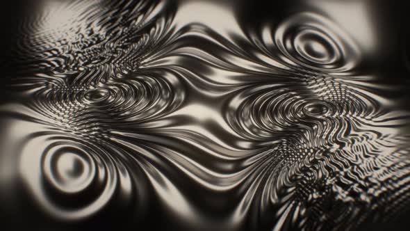 Abstract Shiny Metallic Liquid Bronze Fluid Waves Flow Math Surface - 4K
