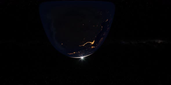 VR 360 Earth and Sun From Space