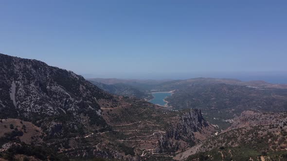 Landscape of High Hills in Crete on the Background of the Sky