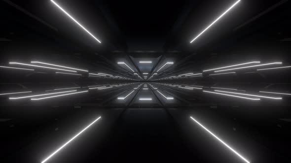 4k White Glossy Metal Corridor