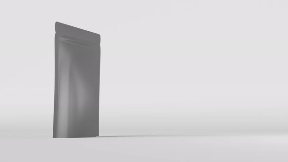 White pouch bags mockup branding light background 3D animation Blank merchandise packaging design 4K