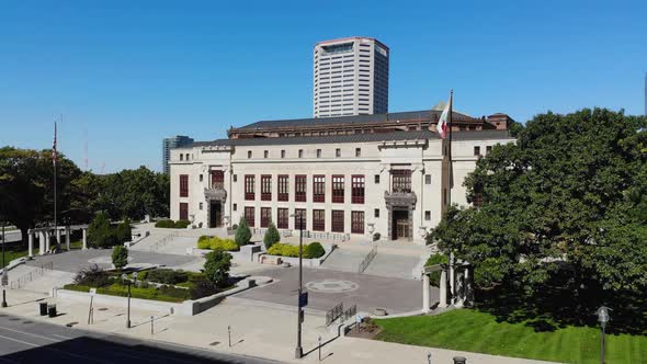 Columbus Ohio City Hall in downtown Columbus, Ohio - aerial drone footage