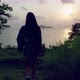Cute Asian Girl in Kimono Walking to Beach at Sunset in Slow Motion Thailand - VideoHive Item for Sale