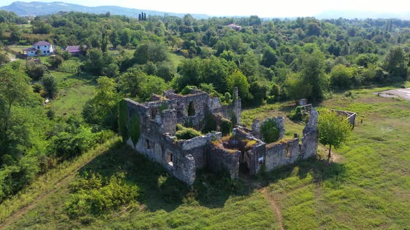 Ruins Castle House of Shevardnadze Princes Near Guadauta of Abkhazia