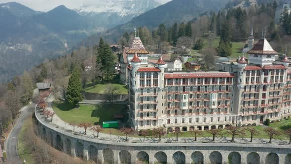 Aerial of the Swiss Hotel Management School, one of the best hospitality schools in the world