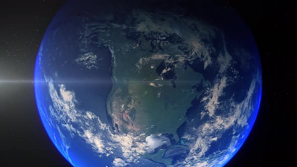 Realistic Earth Zoom Out Clouds Central Canada