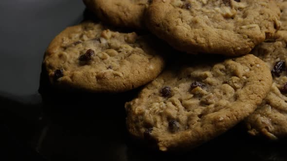 Cinematic, Rotating Shot of Cookies on a Plate - COOKIES 169