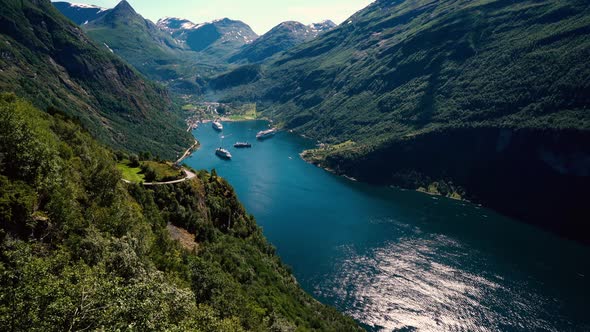 Geiranger Fjord Norway Nature Norway Natural Landscape