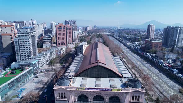 Santiago Chile. Cityscape downtown district of capital city of Chile.