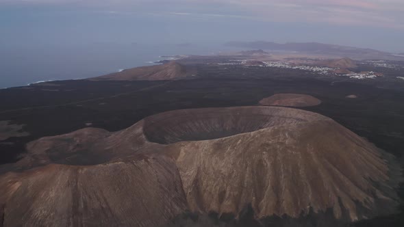 Aerial view of Montana Blanca, Lanzarote, Canary Islands, Spain.