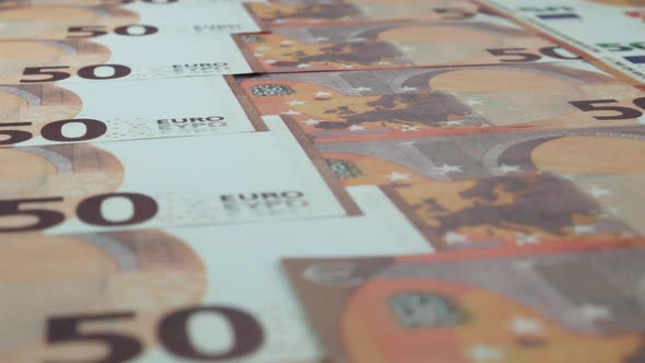 Euro Bills On The Table