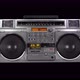 Retro music radio boombox on a black background - VideoHive Item for Sale