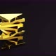 A stack of gold triangular gold bars on a black background - VideoHive Item for Sale