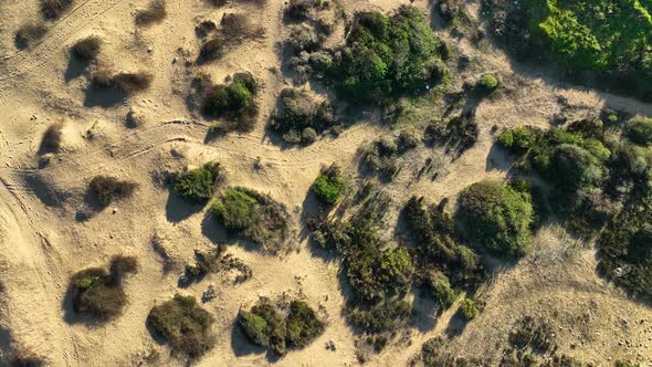 Texture of dust aerial view 4 K Turkey Side